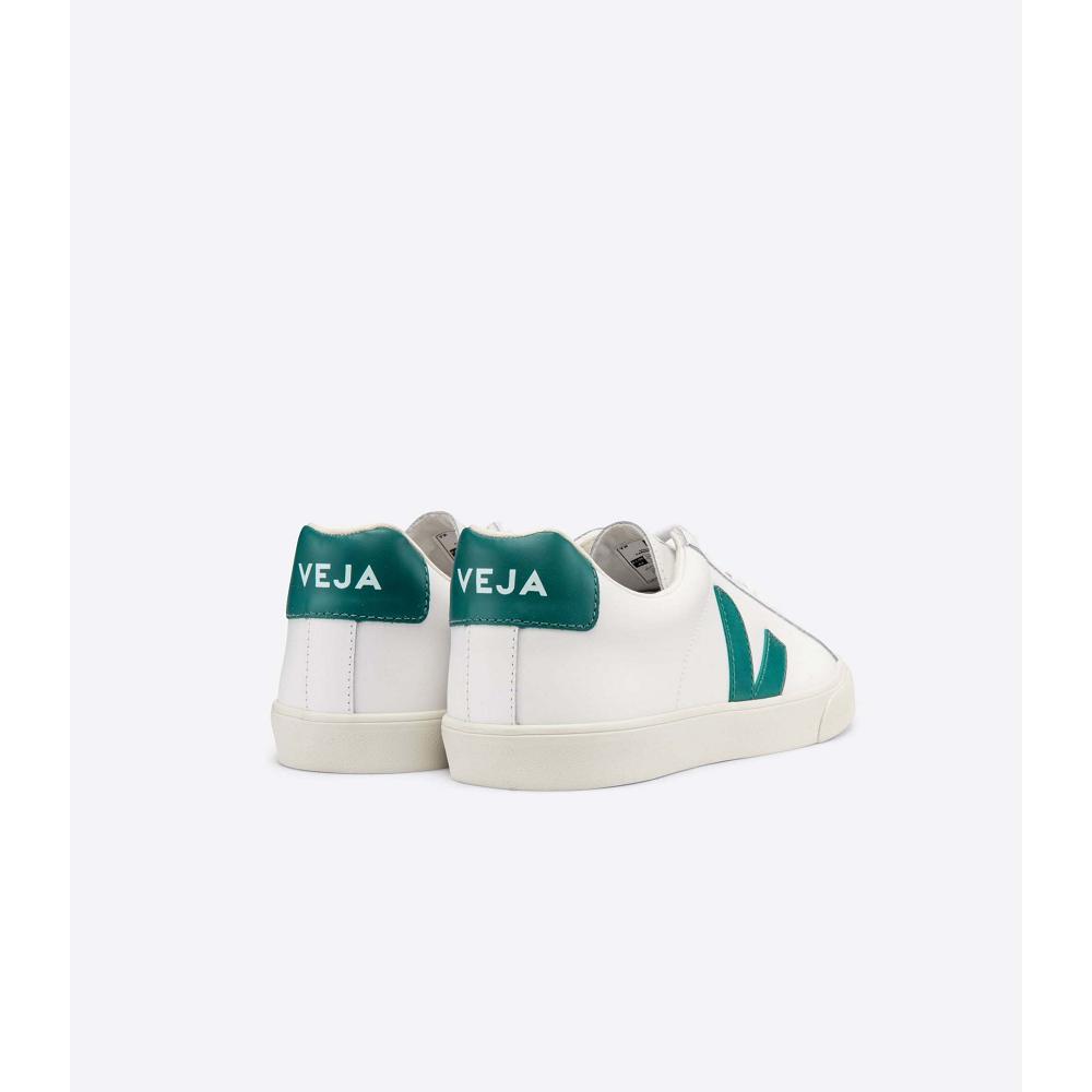 Veja ESPLAR LEATHER Joggesko Dame White/Green | NO 619KOR